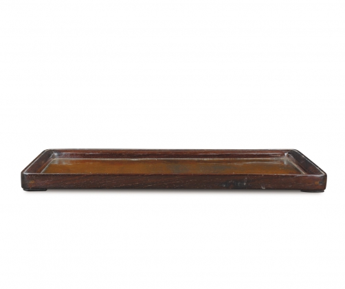 紅木嵌金絲楠木文房盤(pán)